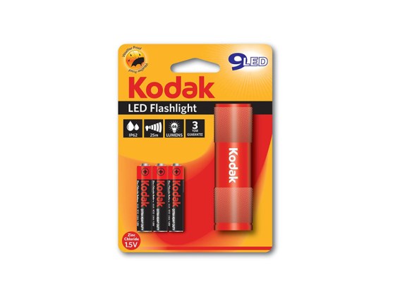 kodak-elemlampa 9led piros